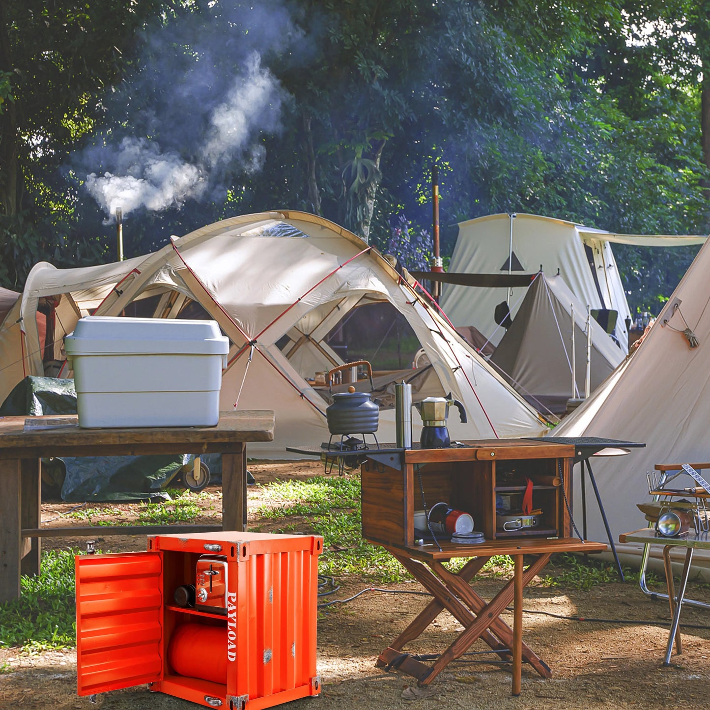Industrial Style Container Side Table - Small Lampdepot