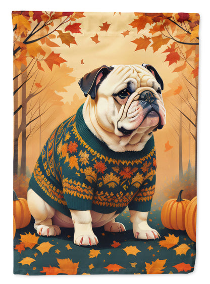 White English Bulldog Fall Garden Flag Caroline's Treasures