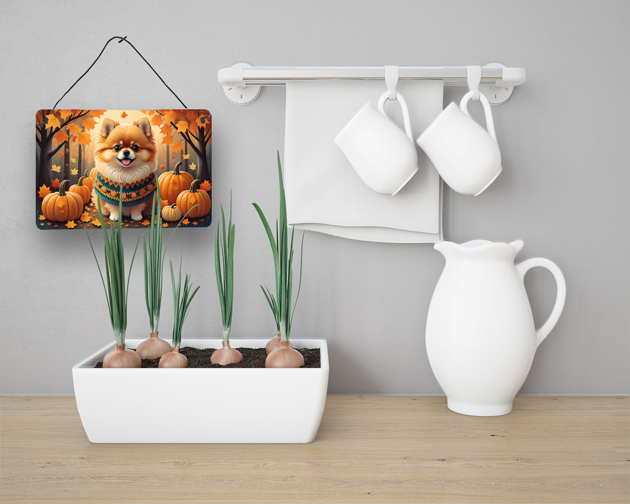 Pomeranian Fall Wall or Door Hanging Prints Caroline's Treasures