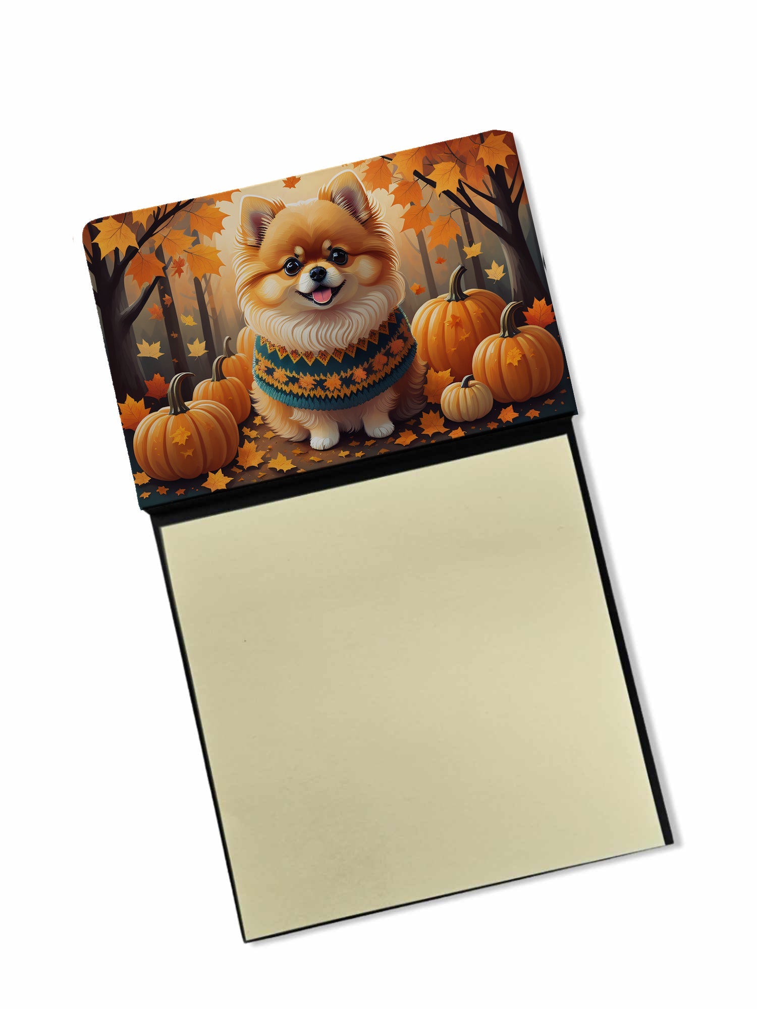 Pomeranian Fall Sticky Note Holder Caroline's Treasures