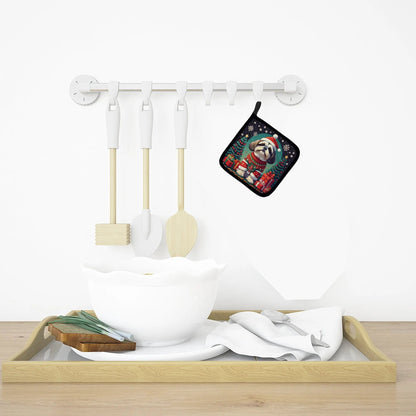 Shih Tzu Christmas Pair of Pot Holders-2