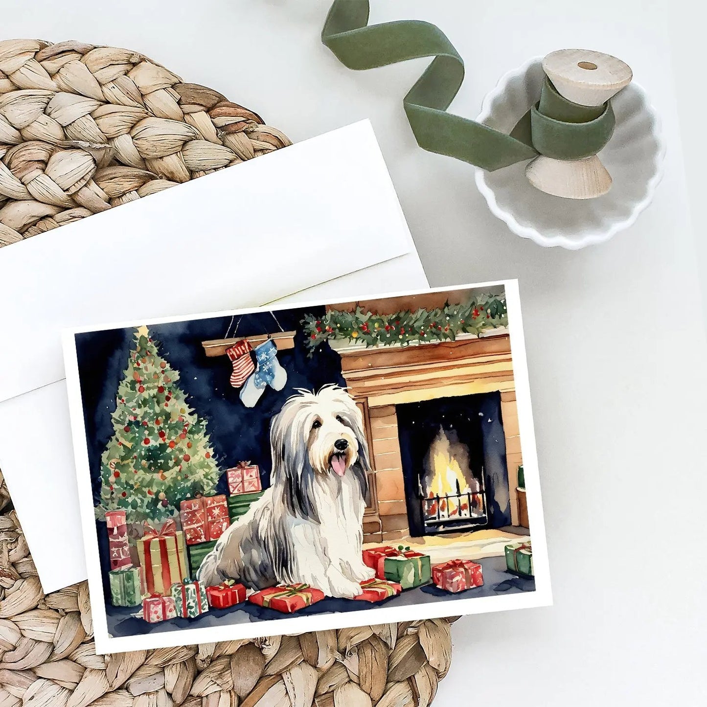 Bearded Collie Christmas Greeting Cards Pack of 8 Caroline's Treasures