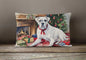 White Boxer Christmas Throw Pillow Caroline's Treasures