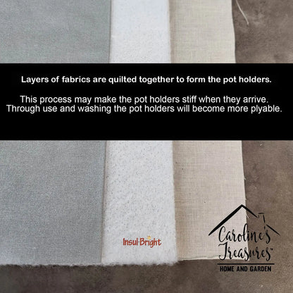 Carnations in Watercolor Pair of Pot Holders Caroline's Treasures