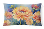 Chrysanthemums in Watercolor Throw Pillow - Vivid Treasure Zone
