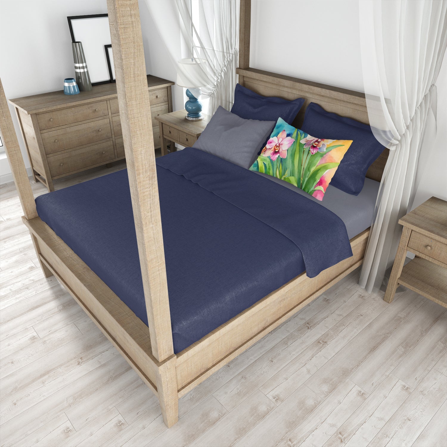 Orchids in Watercolor Standard Pillowcase Caroline's Treasures