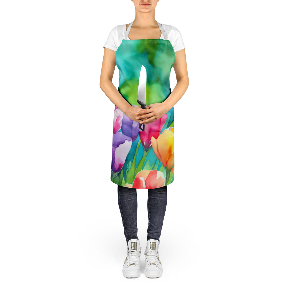 Freesias in Watercolor Apron Caroline's Treasures