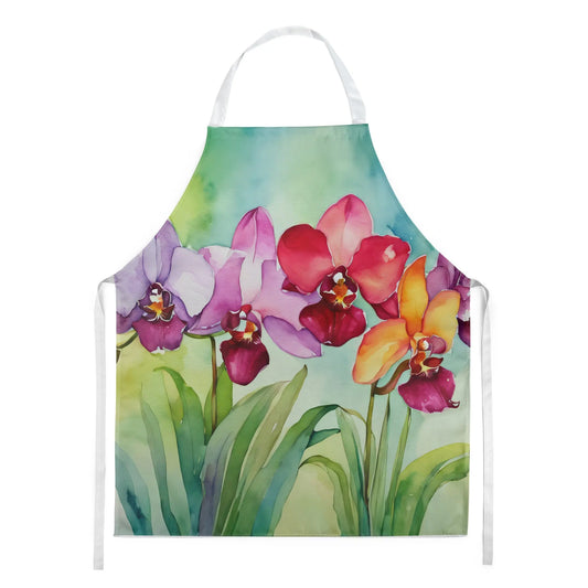 Orchids in Watercolor Apron Caroline's Treasures
