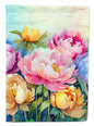 Peonies in Watercolor Garden Flag Caroline's Treasures