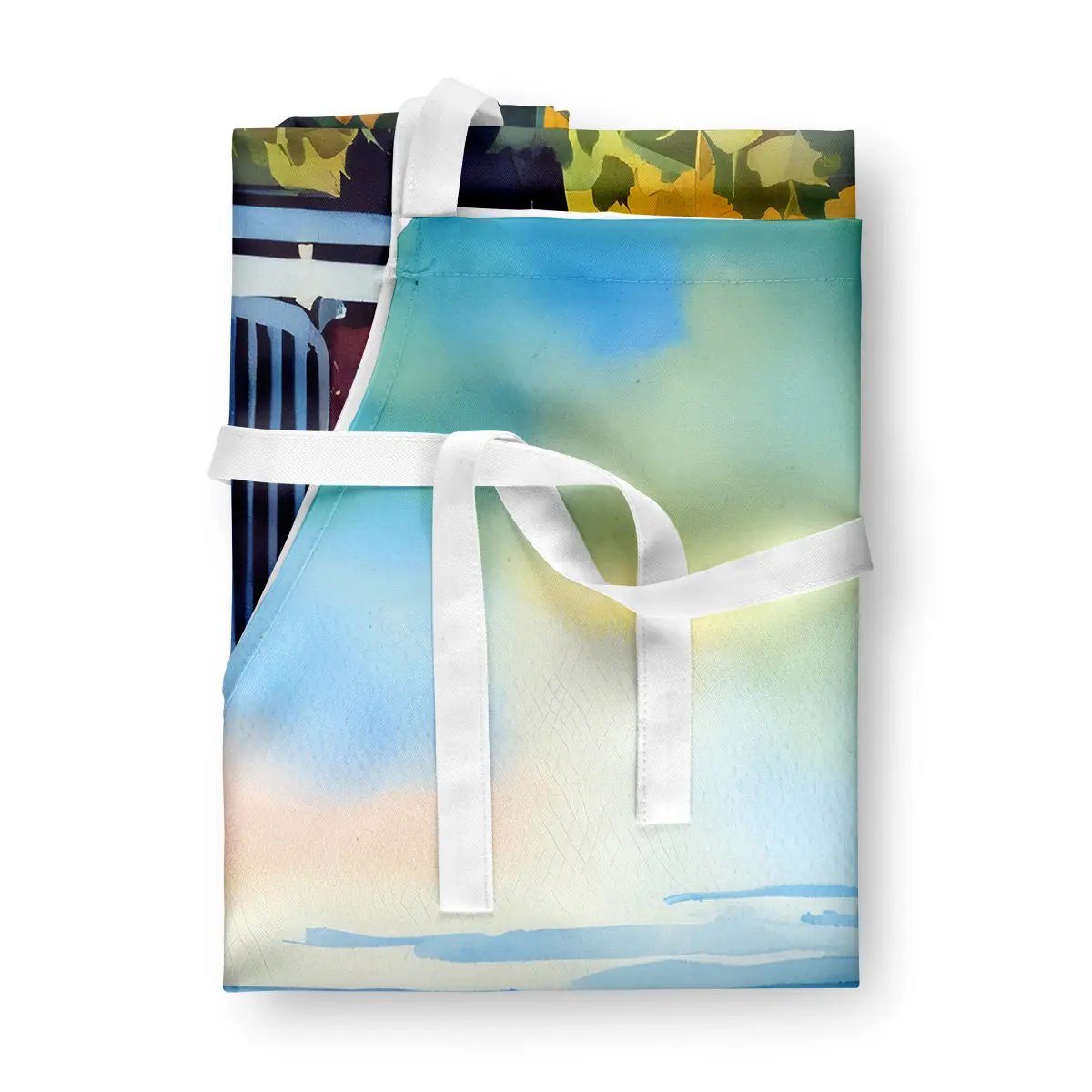 Kansas Sunflowers in Watercolor Apron - Vivid Treasure Zone