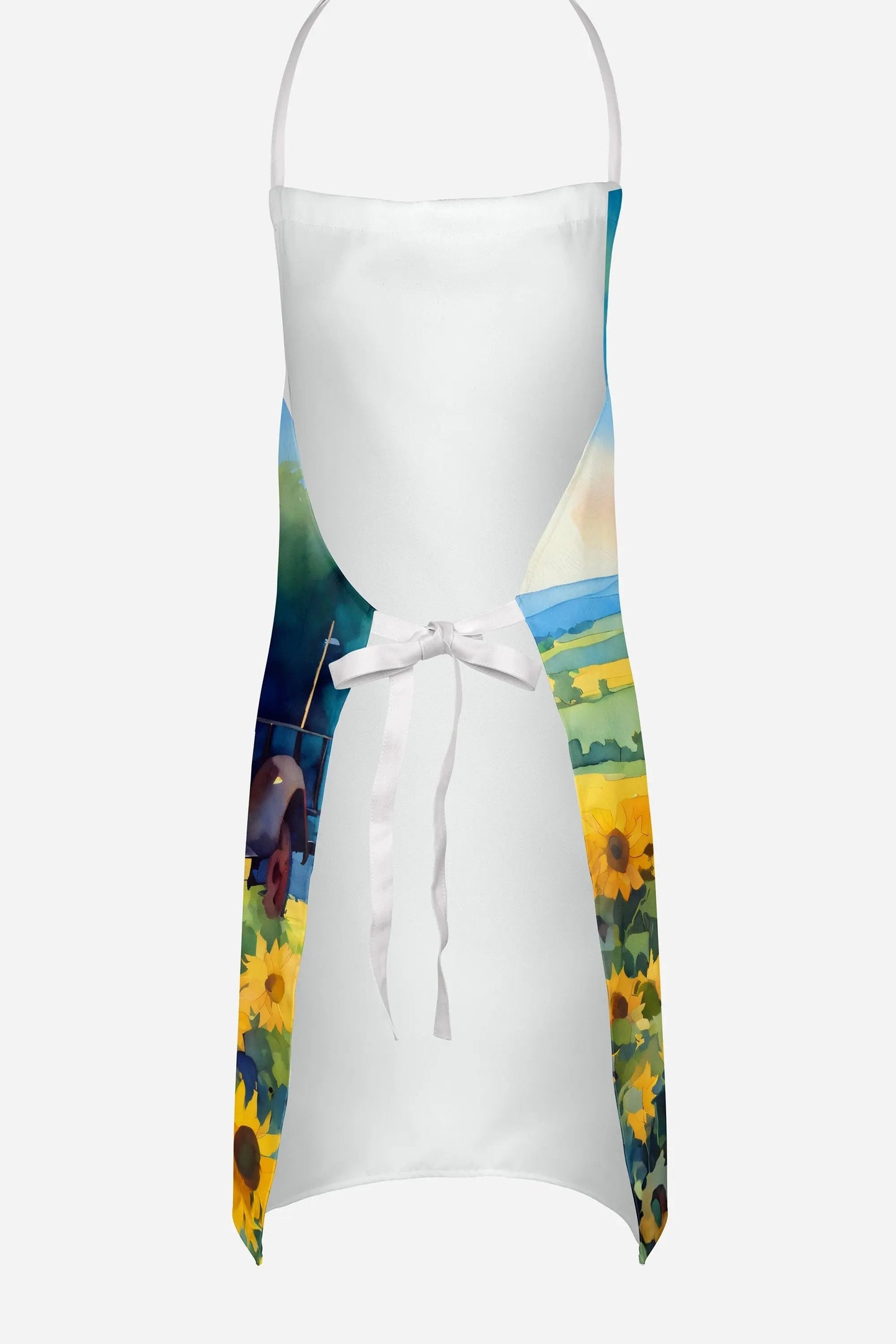 Kansas Sunflowers in Watercolor Apron - Vivid Treasure Zone