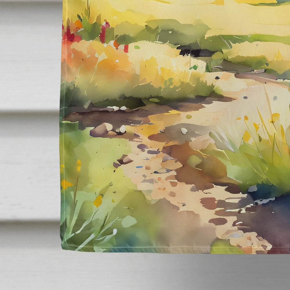 Montana Bitterroot in Watercolor House Flag Caroline's Treasures