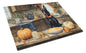 Belgian Malinois Fall Kitchen Pumpkins Glass Cutting Board Caroline's Treasures