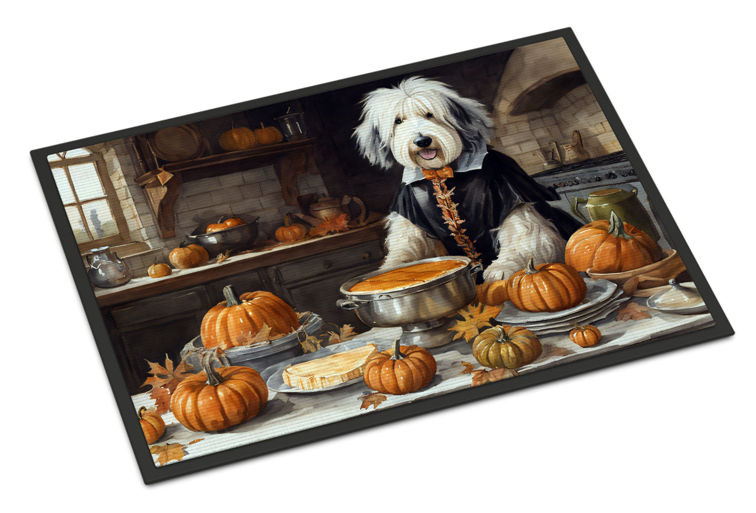 Old English Sheepdog Fall Kitchen Pumpkins Doormat Caroline's Treasures