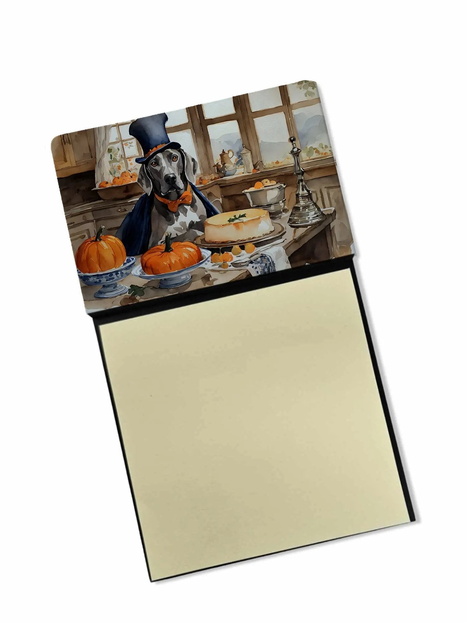 Weimaraner Fall Kitchen Pumpkins Sticky Note Holder Caroline's Treasures