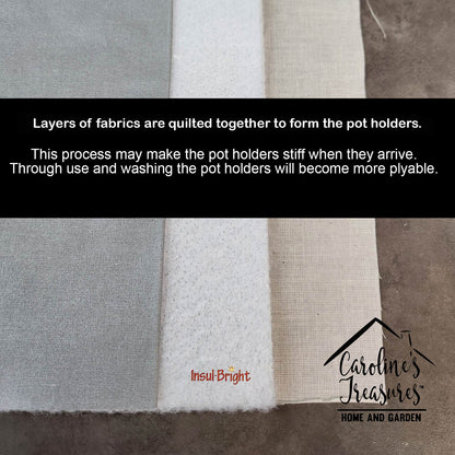 Colorful Peonies Pair of Pot Holders Caroline's Treasures