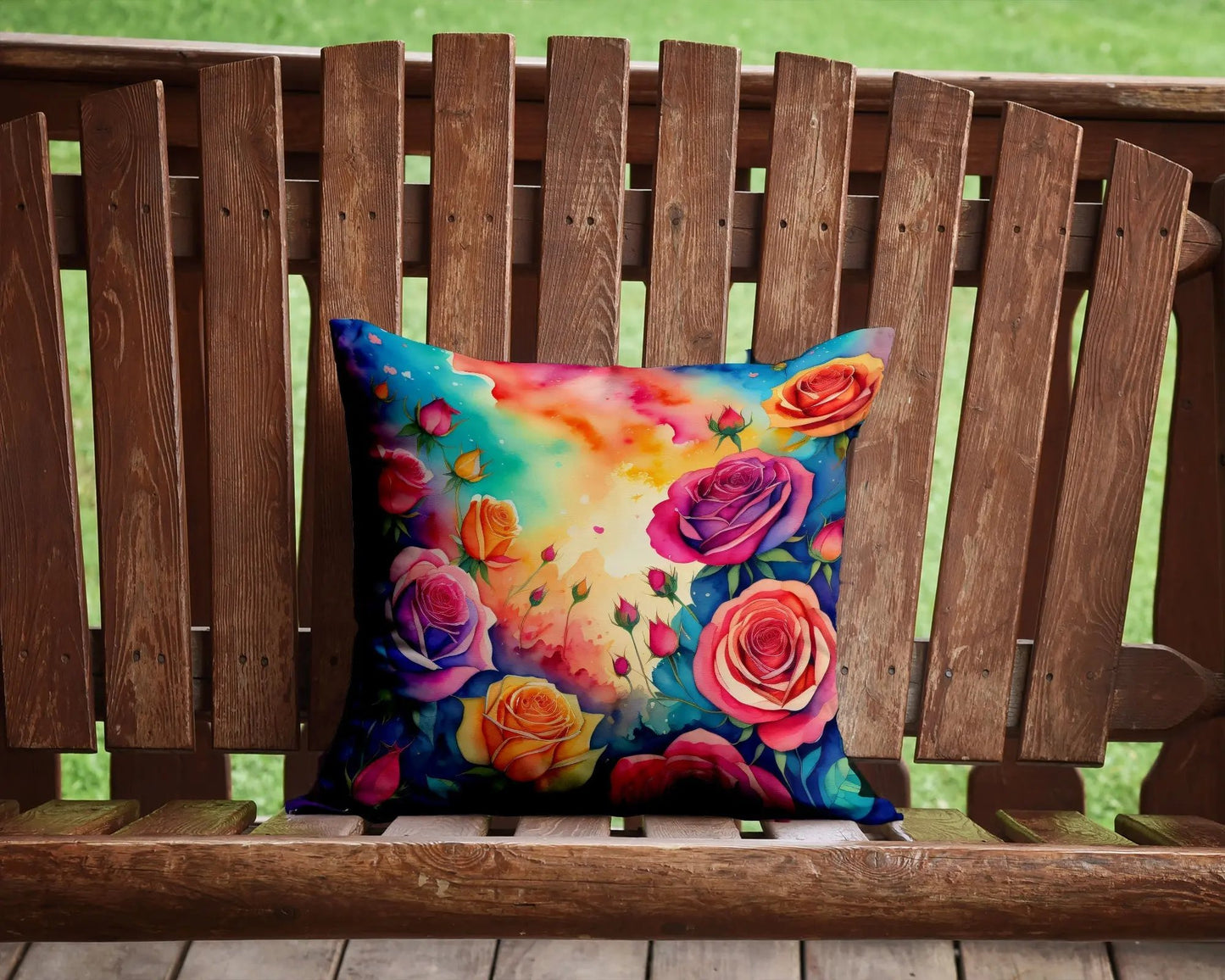 Colorful Roses Throw Pillow-1