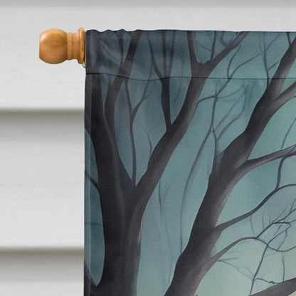 Border Collie Spooky Halloween House Flag - Vivid Treasure Zone