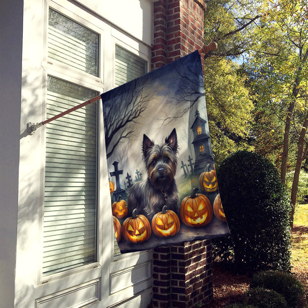 Cairn Terrier Spooky Halloween House Flag Caroline's Treasures