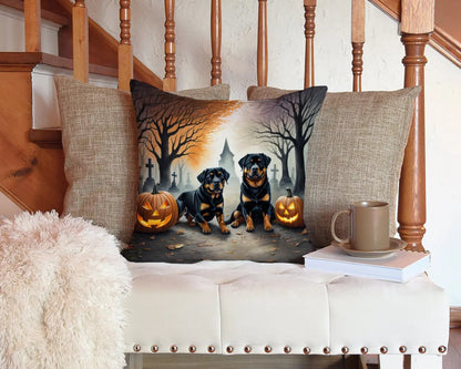 Rottweiler Spooky Halloween Throw Pillow - Vivid Treasure Zone