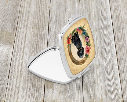 Black Poodle and Flowers Compact Mirror Caroline's Treasures