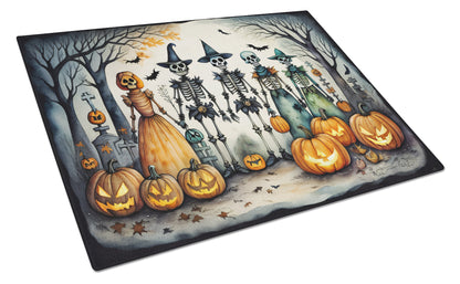 Calacas Skeletons Spooky Halloween Glass Cutting Board-0