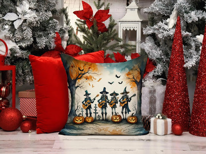 Mariachi Skeleton Band Spooky Halloween Throw Pillow-4