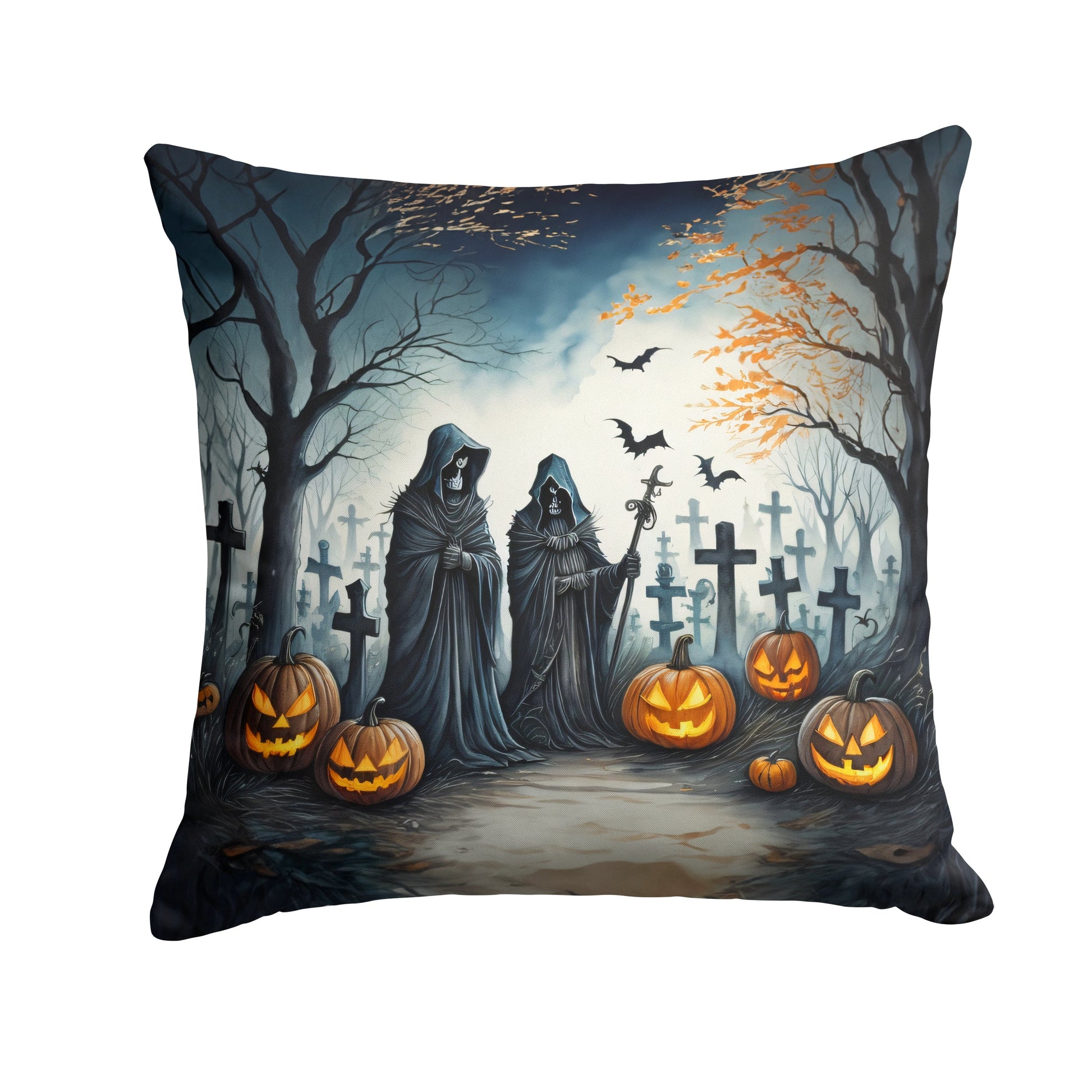 The Grim Reaper Spooky Halloween Throw Pillow-0