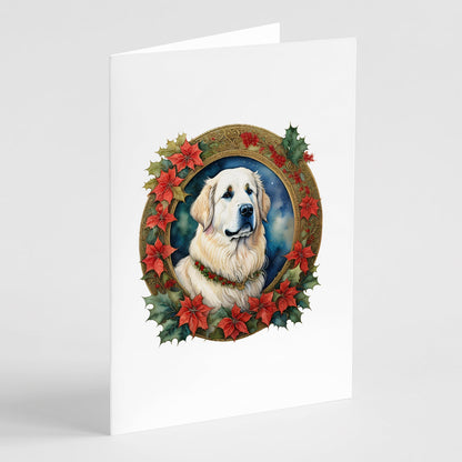 Great Pyrenees Christmas Flowers Greeting Cards Pack of 8 Caroline's Treasures