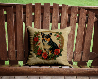 Lancashire Heeler Christmas Flowers Throw Pillow Caroline's Treasures