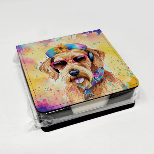 Airedale Terrier Hippie Dawg PU Leather Note Paper Holder Caroline's Treasures