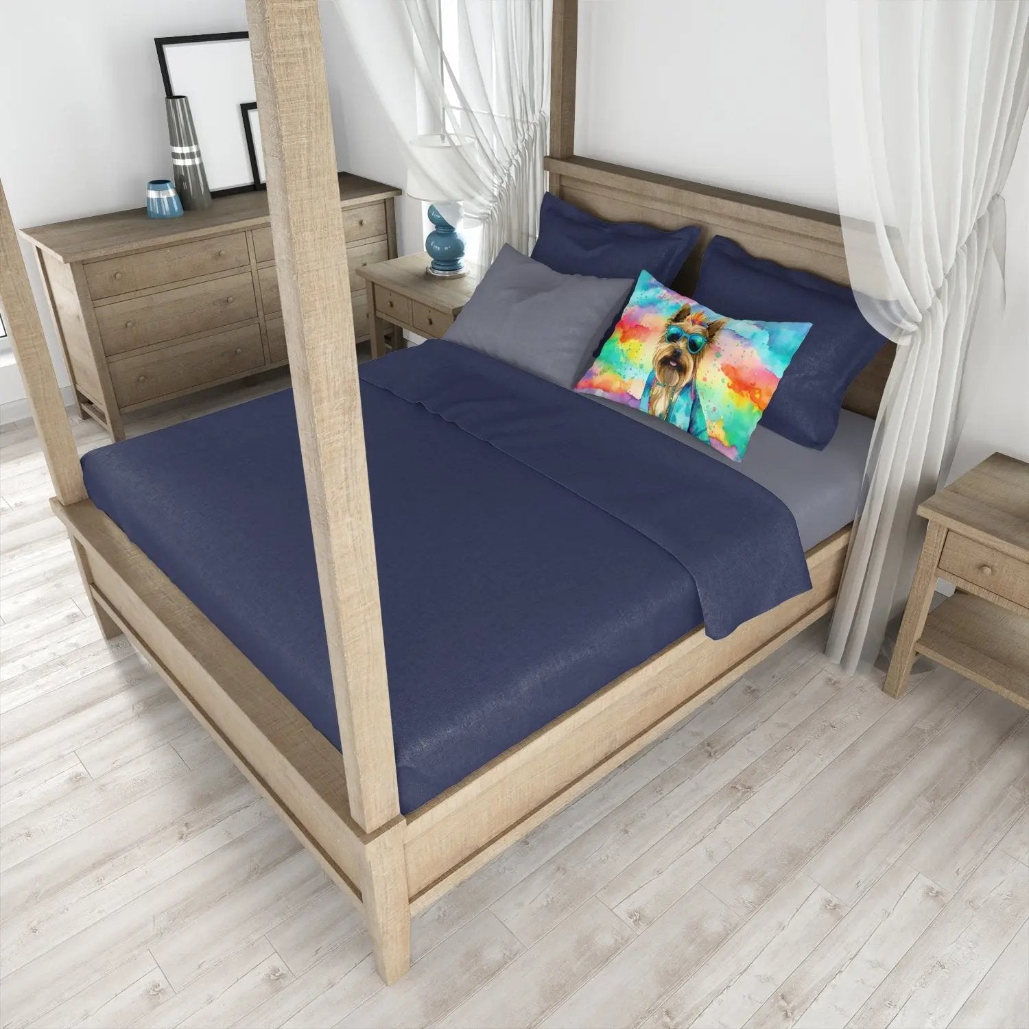 Cairn Terrier Hippie Dawg Standard Pillowcase - Vivid Treasure Zone