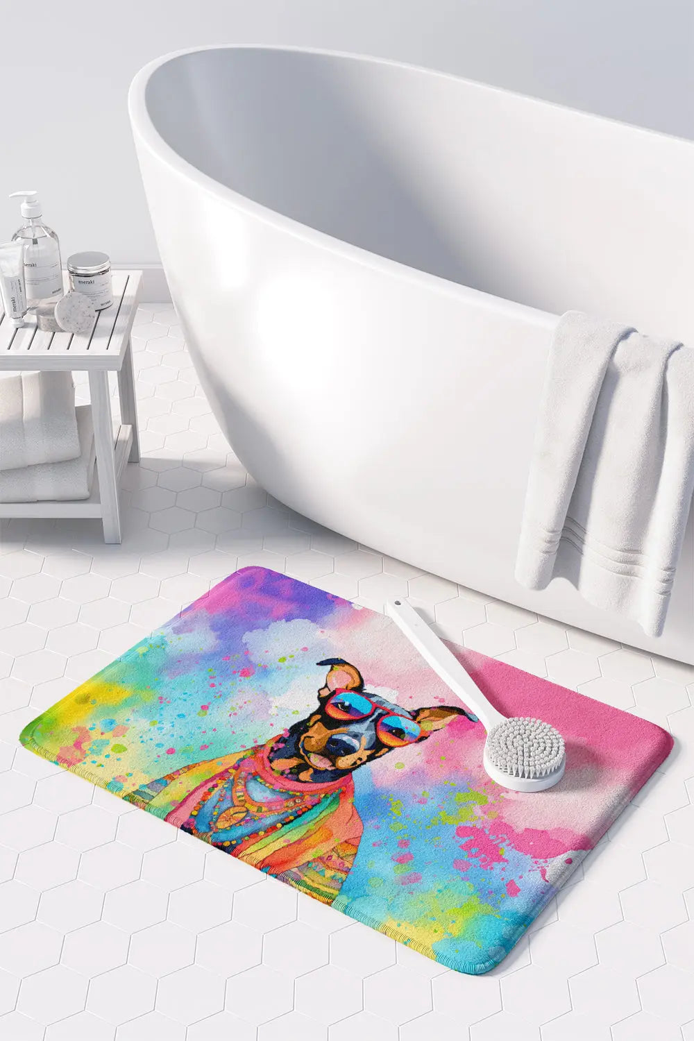 Doberman Pinscher Hippie Dawg Memory Foam Kitchen Mat Caroline's Treasures