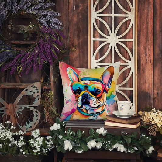 French Bulldog Hippie Dawg Throw Pillow Caroline's Treasures