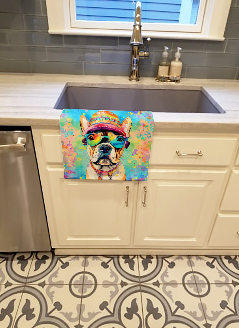 French Bulldog Hippie Dawg Kitchen Towel Caroline's Treasures
