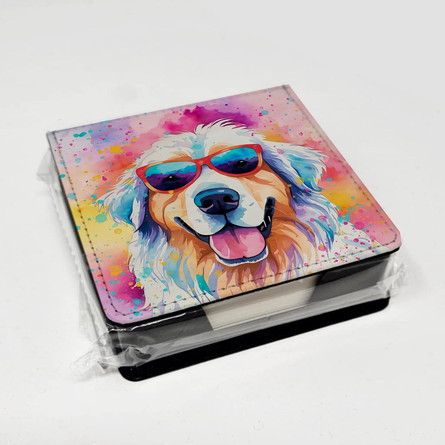Great Pyrenees Hippie Dawg PU Leather Note Paper Holder Caroline's Treasures