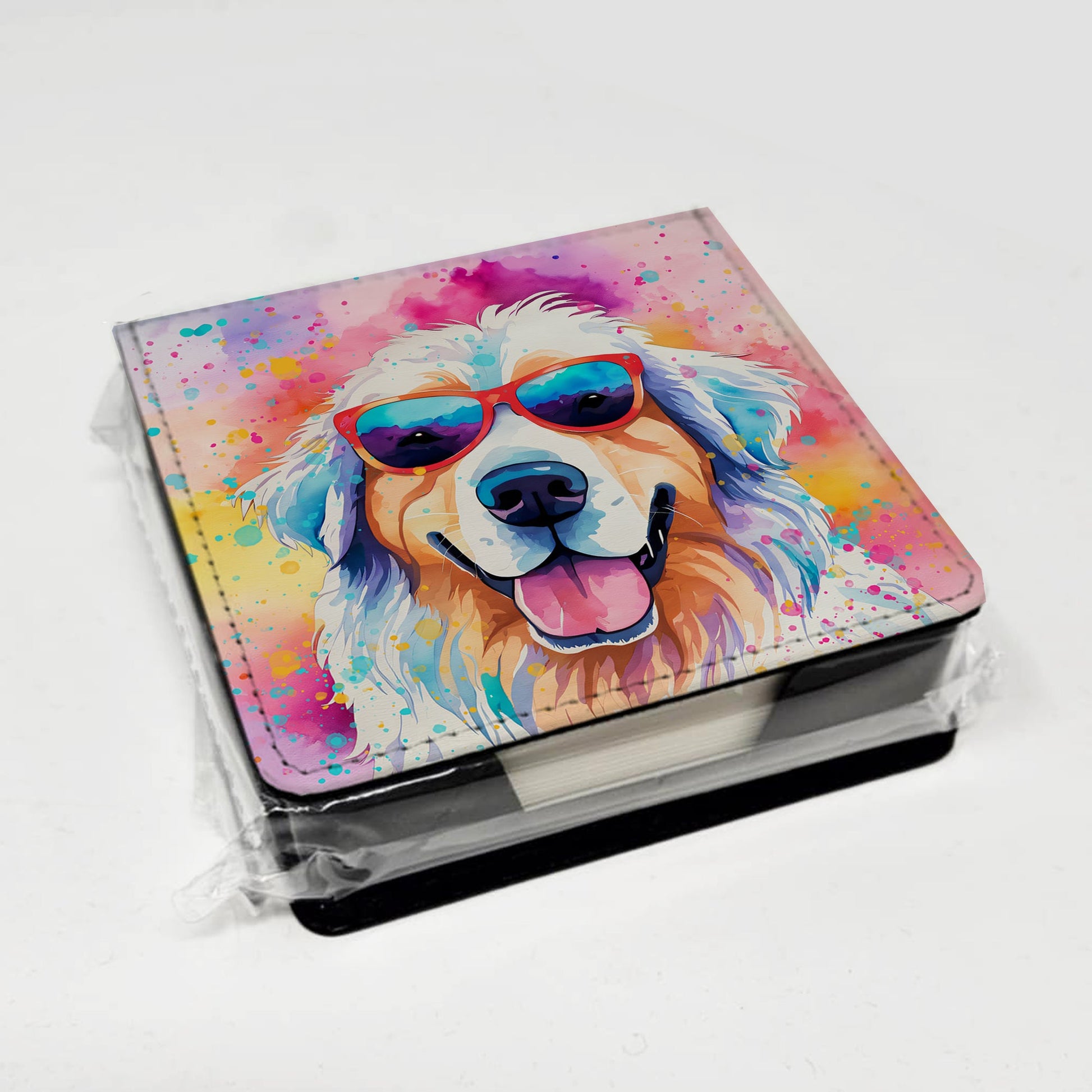 Great Pyrenees Hippie Dawg PU Leather Note Paper Holder Caroline's Treasures