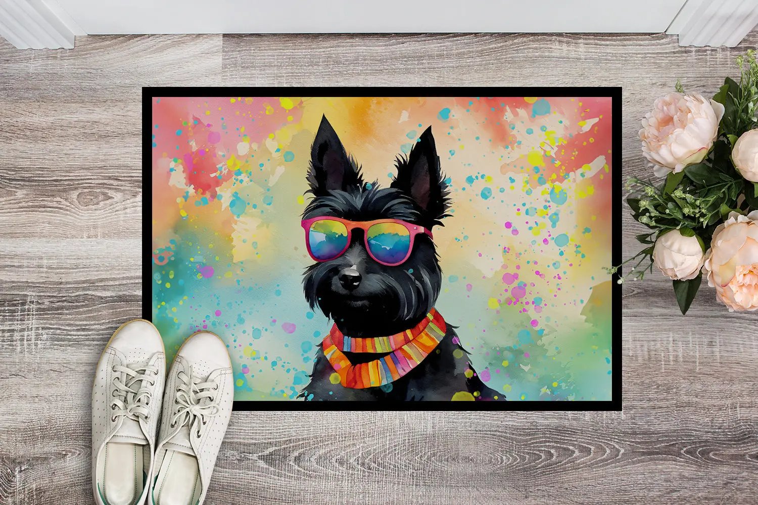 Scottish Terrier Hippie Dawg Doormat Caroline's Treasures