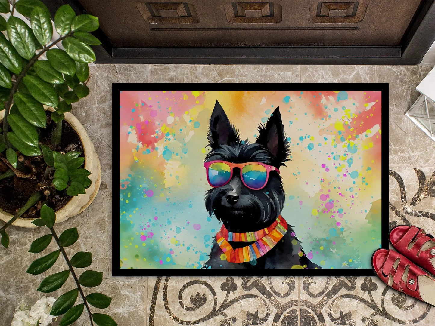 Scottish Terrier Hippie Dawg Doormat Caroline's Treasures