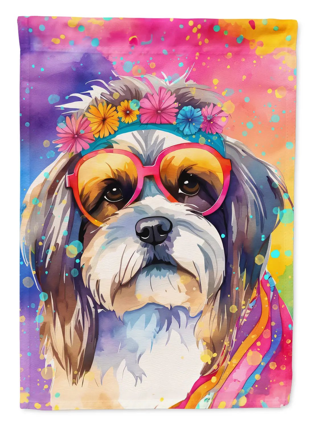 Shih Tzu Hippie Dawg House Flag Caroline's Treasures