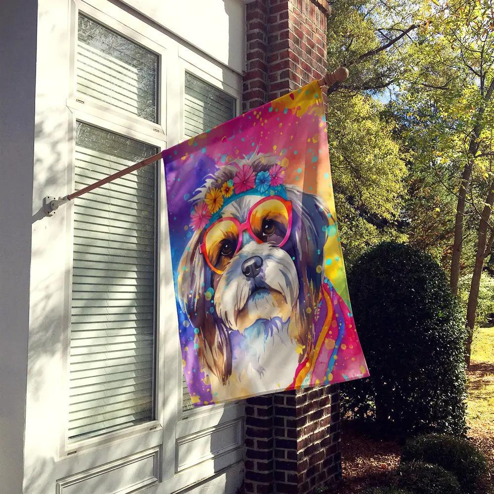 Shih Tzu Hippie Dawg House Flag Caroline's Treasures