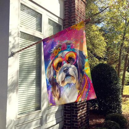 Shih Tzu Hippie Dawg House Flag Caroline's Treasures