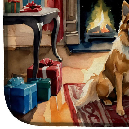 Finnish Spitz Cozy Christmas Dish Drying Mat-3