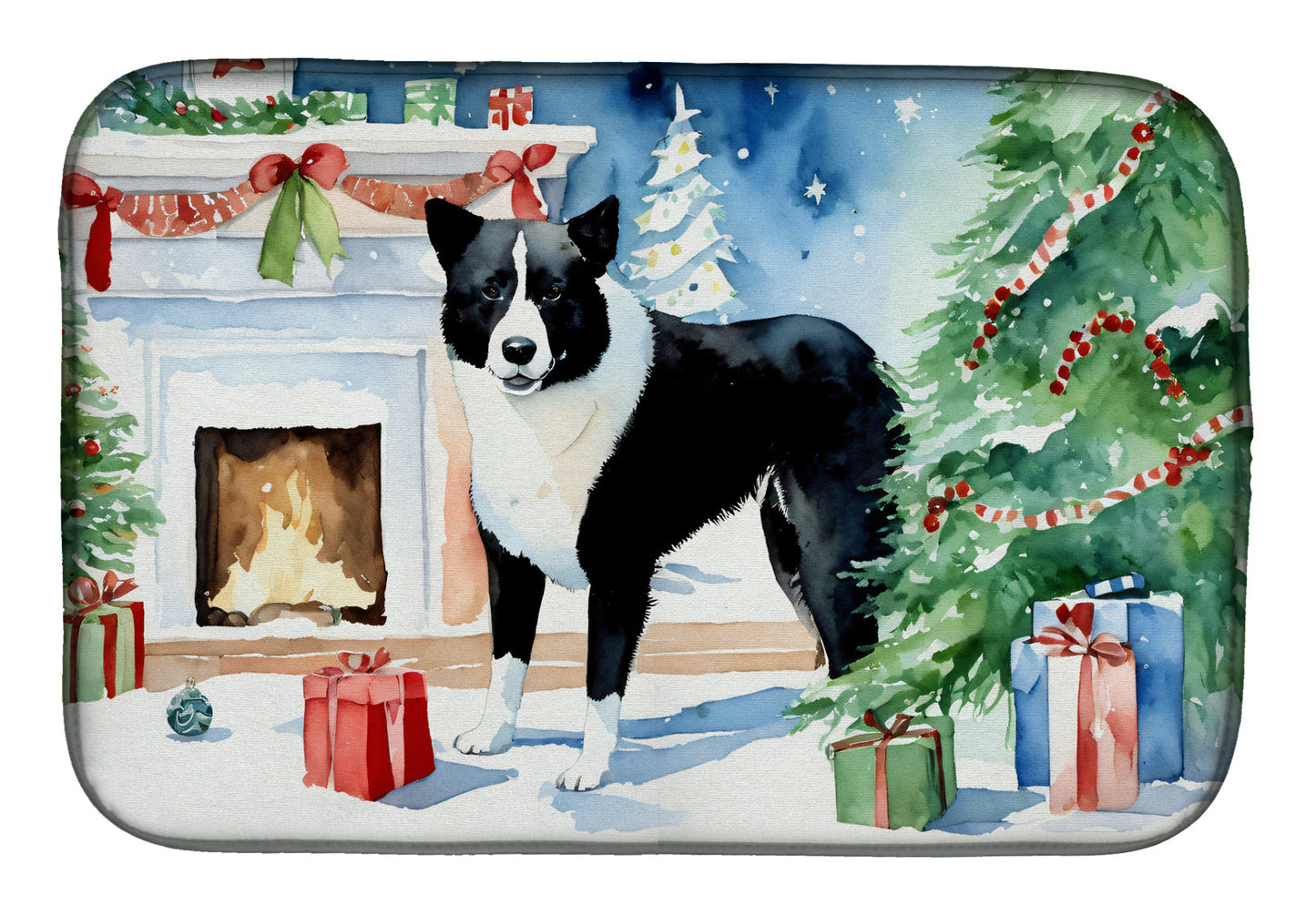 Karelian Bear Dog Cozy Christmas Dish Drying Mat Caroline's Treasures