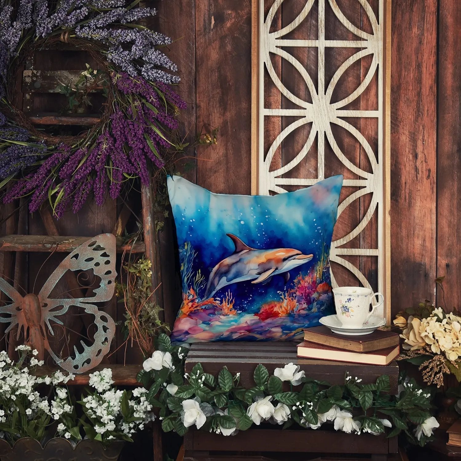 Dolphin Throw Pillow Caroline's Treasures