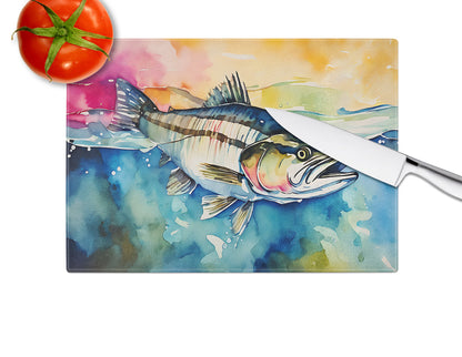 Striped Bass Glass Cutting Board Caroline's Treasures