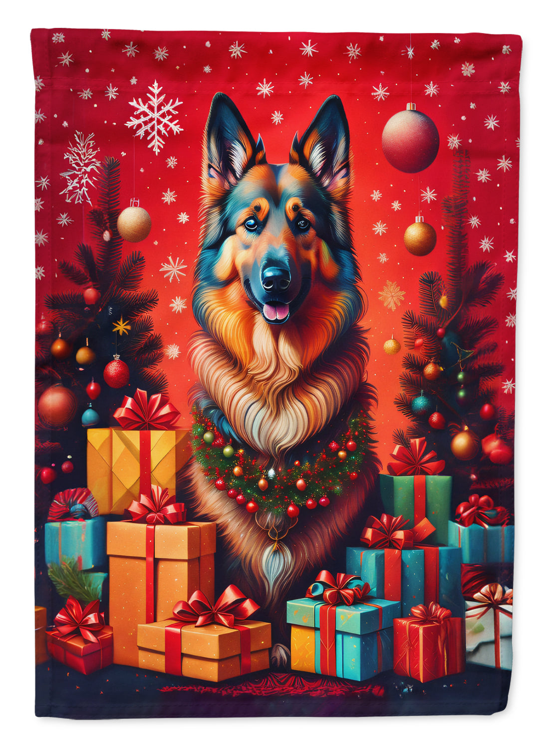 Belgian Tervuren Holiday Christmas House Flag Caroline's Treasures