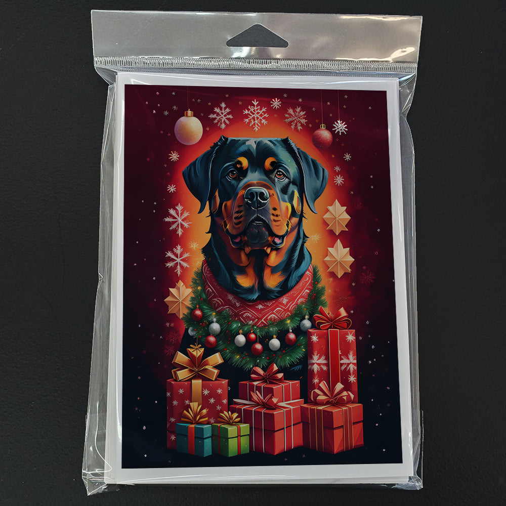 Rottweiler Holiday Christmas Greeting Cards Pack of 8 Caroline's Treasures