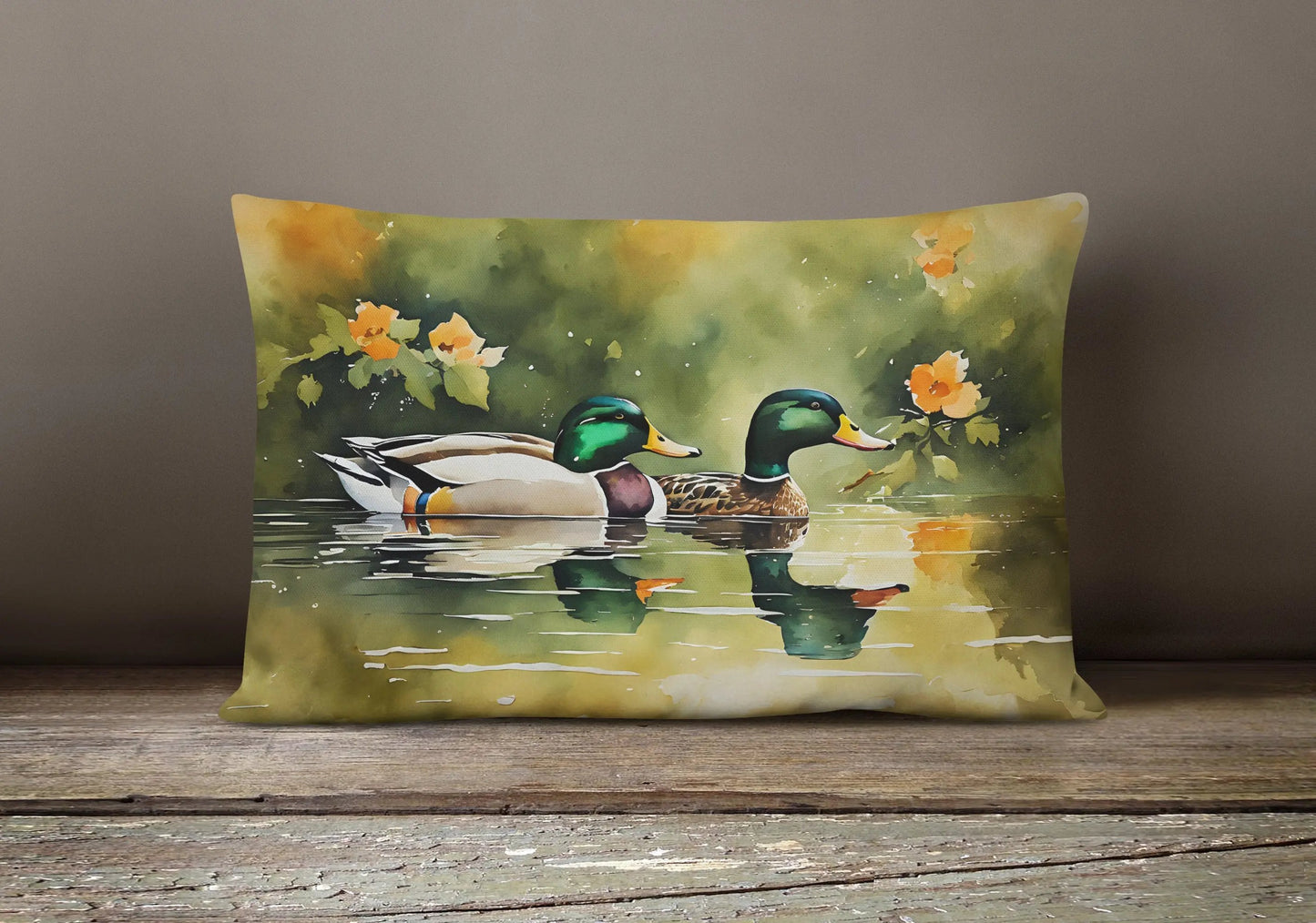 Mallard Throw Pillow - Vivid Treasure Zone