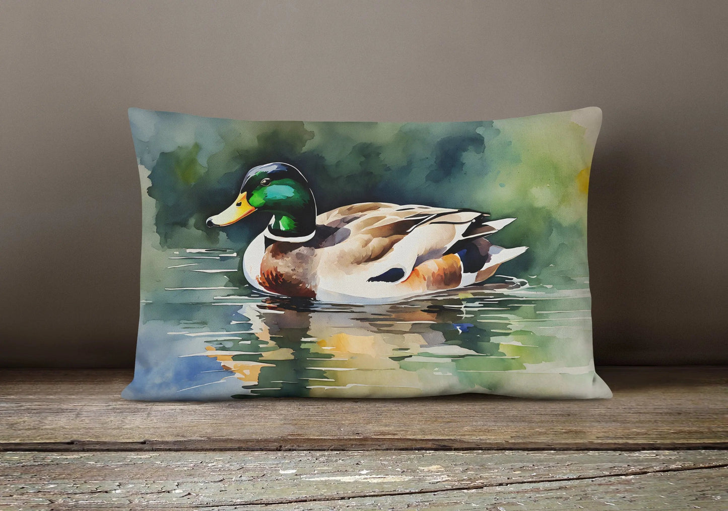 Mallard Throw Pillow - Vivid Treasure Zone